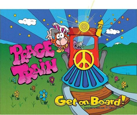 Peace train | Retro art, Cartoon, Art music