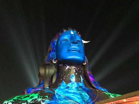 Adiyogi Statue At Night This is a replica of the 112ft adiyogi which stands at the isha yoga ...