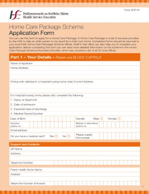 Home Care Package Application - Fill Online, Printable, Fillable, Blank ...