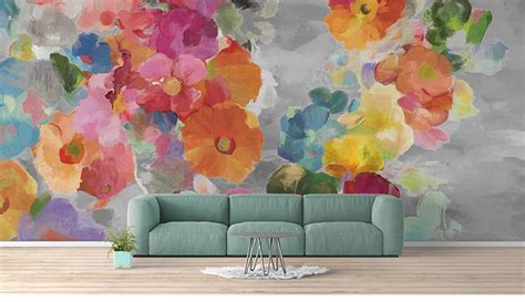 Custom Floral Wallpaper Roll Wall Mural Wallpaper Peel and | Etsy