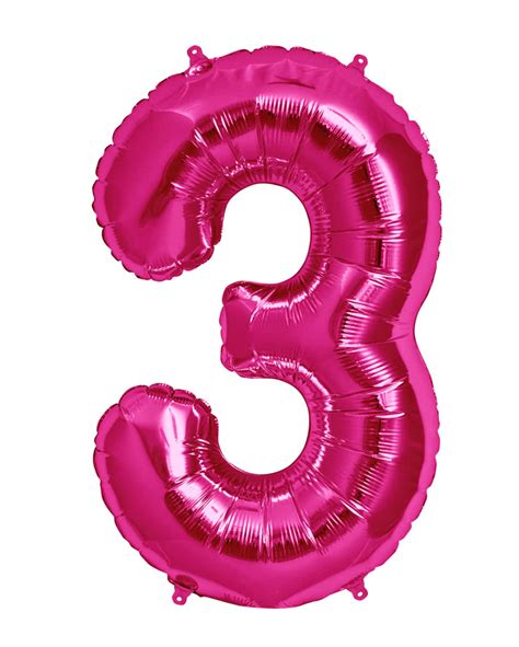 Foil Balloon Number 3 Pink Party decoration | - Karneval Universe