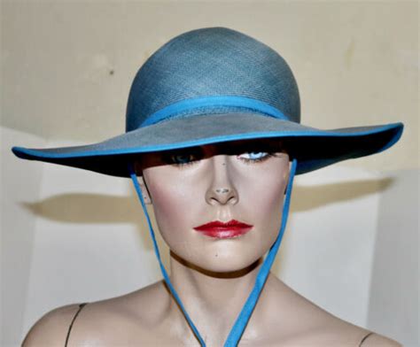 Halper Brothers France large blue straw hat | eBay