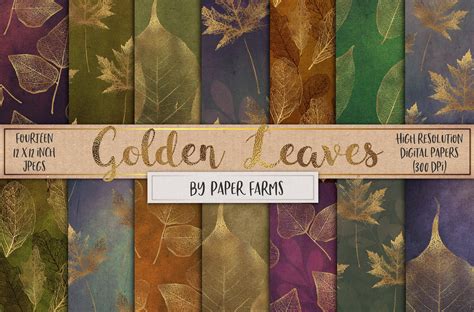 Gold leaf patterns ~ Graphic Patterns ~ Creative Market