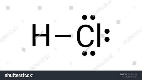 Lewis structure of hydrogen chloride (HCl) - Royalty Free Stock Vector ...