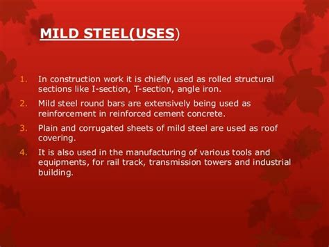 Uses of various steel in civil engineering