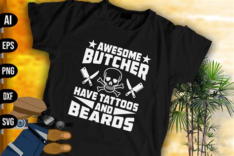 Awesome Butcher Have Tattoos and Beards Graphic by vecstockdesign ...