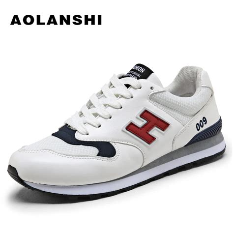 AOLANSHI Trend H Alphabet Aports Men's Shoes Breathable Mesh Low Running Shoes New Arrival Hard ...