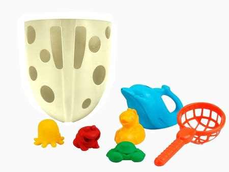 Bath Set Organizer Suction Cup Toys Yellow | Toys \ Bath toys