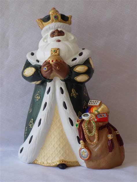 Ceramic Black Santa Figurine Black Santa Claus African | Etsy | Santa ...