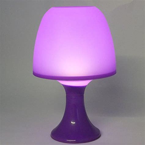 6LEds Large Bedside Table Desk Lamp In White/Blue/Purple - Manual on/off switch And Battery ...