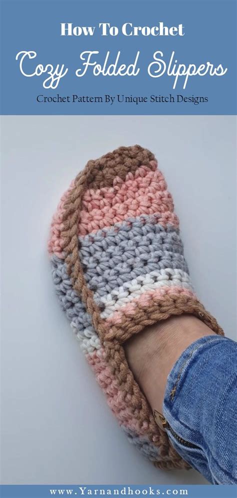 Super Easy Folded Unisex Crochet Slippers | Diy crochet slippers, Easy ...