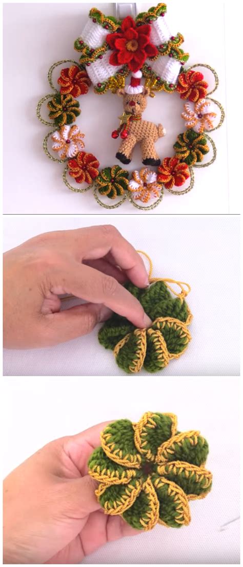 DIY Crochet Lovely Christmas Wreath - Crochet Ideas