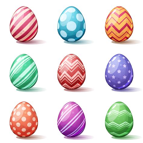 Happy easter cartoon. Set egg icon. 485414 Vector Art at Vecteezy