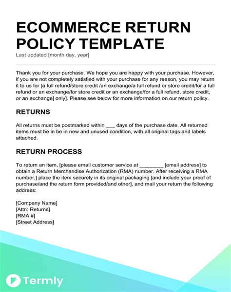 Return Policy Templates & Examples | Free to Download | Termly