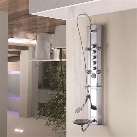 Aluminum Panel Tower Fixed OverHead Shower Handset Body Jets Sprays Tub Faucet | eBay