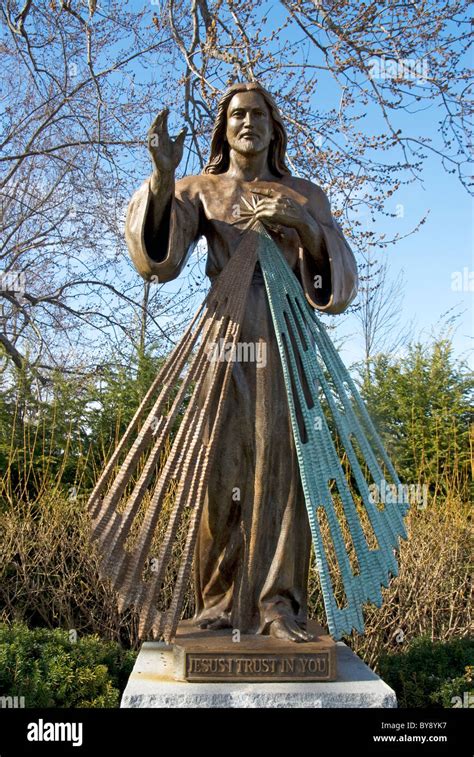 Jesus of Mercy statue at the National Shrine of Divine Mercy in Stockbridge, Massachussets Stock ...