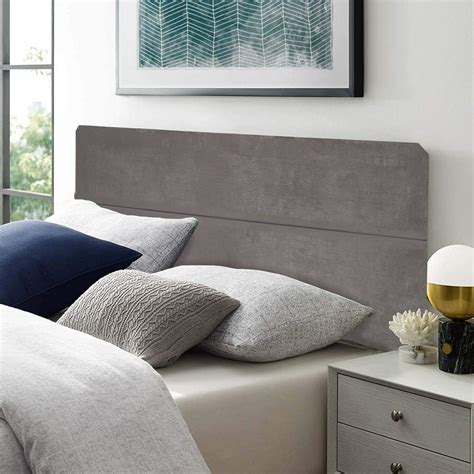 Greaton, Upholstered Fabric Headboard, Grey, Twin Size (includes ...