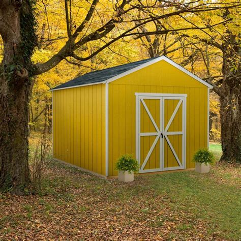 Handy Home Products Professionally Installed Astoria 12 ft. x 12 ft. Wood Storage Shed with ...