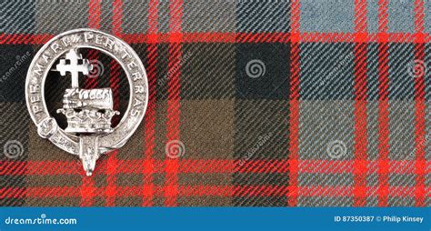 Scottish MacDonald Clan Family Crest On Tartan Fabric Background Editorial Photo | CartoonDealer ...