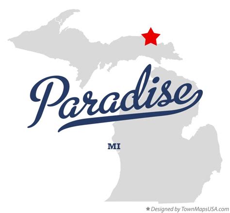 Map of Paradise, Chippewa County, MI, Michigan