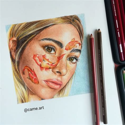 Fish girl made with Prismacolor pencils IG: @came.art | Color pencil ...