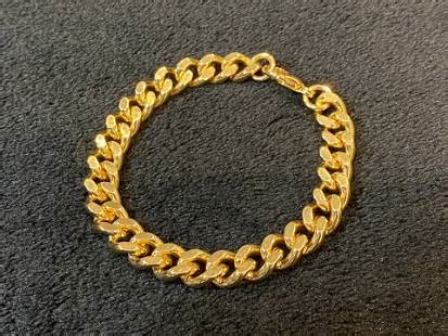 A Solid Gold Byzantine Link Chain Bracelet
