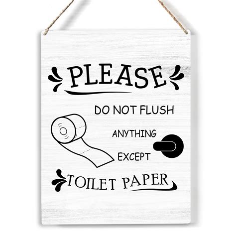 Please Do Not Flush Wood Sign Bathroom Wooden Signs Rustic Hanging ...