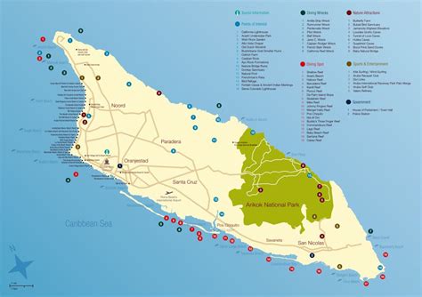 Large travel map of Aruba | Aruba | North America | Mapsland | Maps of ...