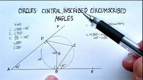 Central And Inscribed Angles Answer Key