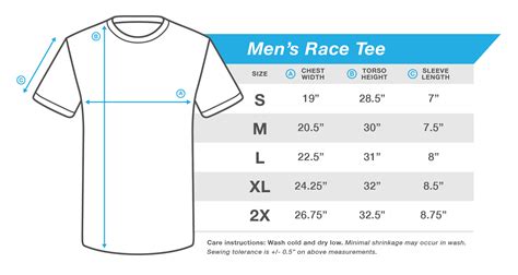 Tee Shirt Sizing Guides - BOLDERBoulder 10K