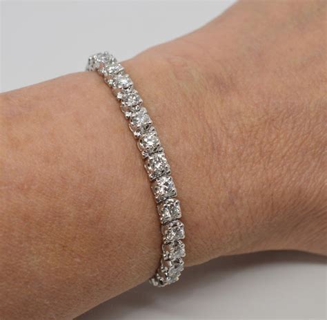 Diamond Platinum Tennis Bracelet at 1stDibs