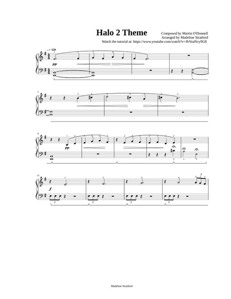 Halo Theme for EASY Piano - Beginner Solo sheet music for Piano ...