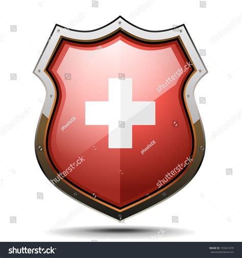 Detailed Illustration Of A Coat Of Arms With Swiss Cross Symbol ...