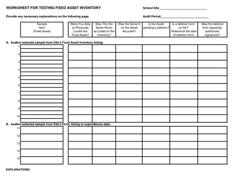 Step 10 Daily Inventory Worksheets