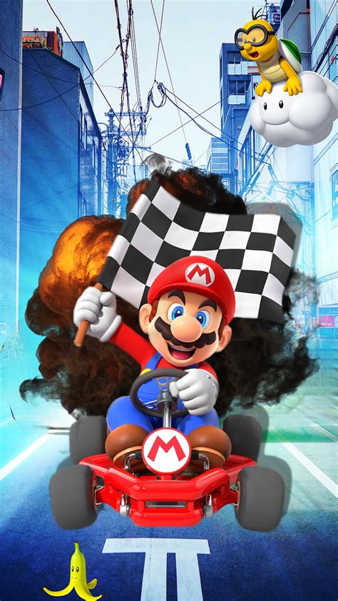 MARIOKART, Dibujo, Diseño, Game, Carrera, Arte, Mario, Animado, Azul ...