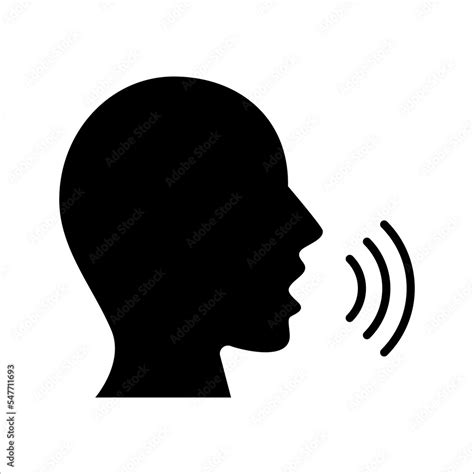 Speaking icon. Talk person sign or symbol , man with open mouth and ...