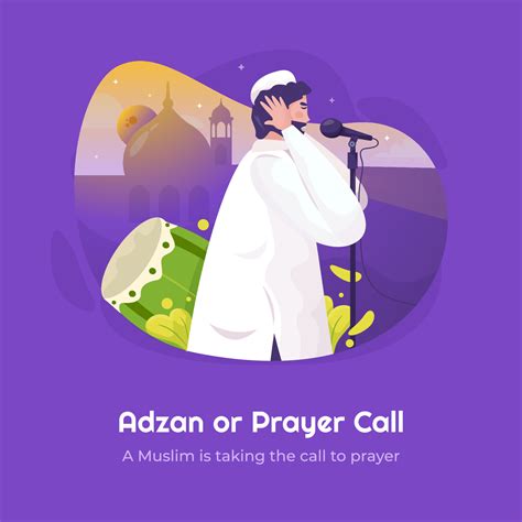 A muslim taking the call to prayer or worship concept 6609411 Vector Art at Vecteezy