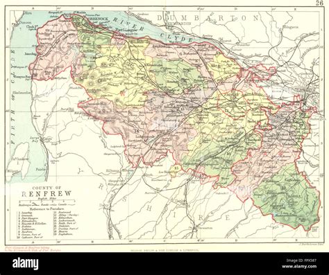 SCOTLAND: Renfrew: Renfrewshire: Philip, 1891 antique map Stock Photo ...