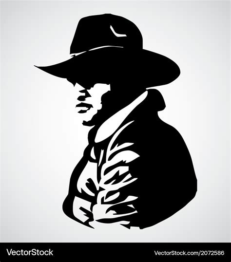 Cowboy stencil Royalty Free Vector Image - VectorStock