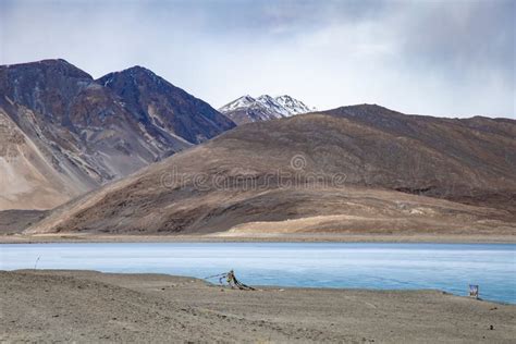 View Landscape of Himalayas Mountains and Frozen Lake Pangong Tso Stock Photo - Image of cool ...