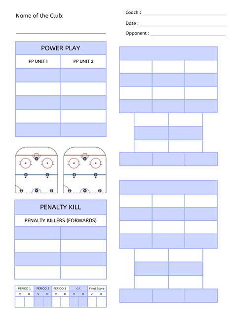 Download Printable Hockey Lineup Cards | Printerfriendly