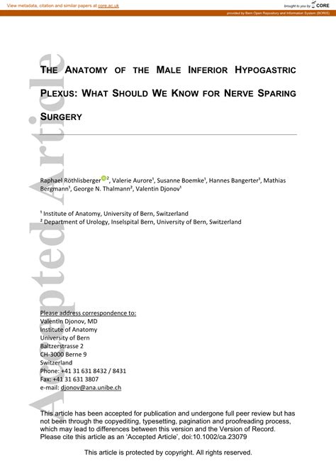 The Anatomy of the Male Inferior Hypogastric Plexus - DocsLib