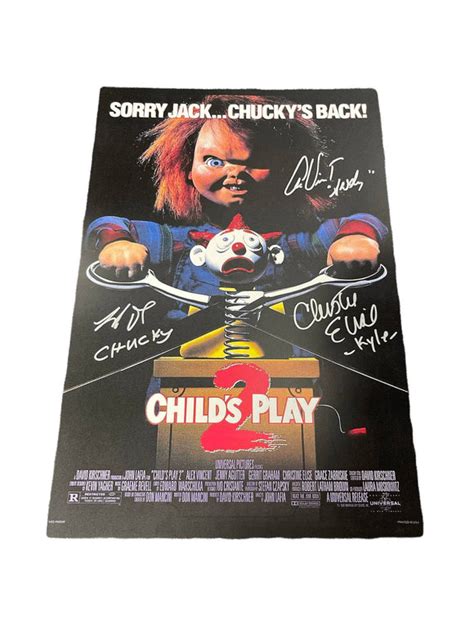 Brad Dourif/Alex Vincent/Christine Elise Child's Play 2 Triple Autogra – Icon Autographs