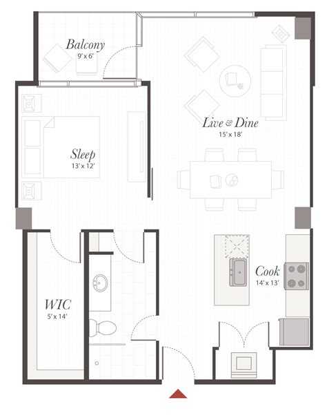 B2 - 1 Bedroom Apartment Cincinnati | Encore Apartments