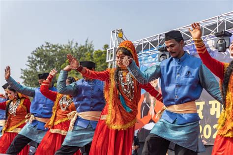 Tribal Men and Women Wearing Traditional Attire Dancing at the Johar ...