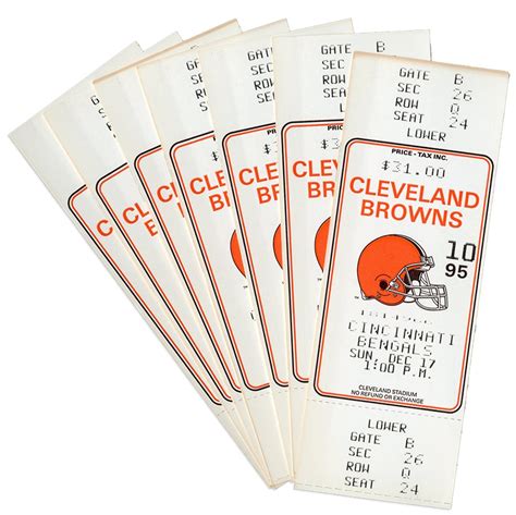 Collection of Cleveland Browns Last Home Game Full Tickets (90+)