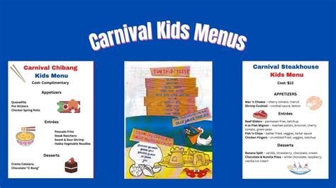 Carnival Kids Menus · Prof. Cruise