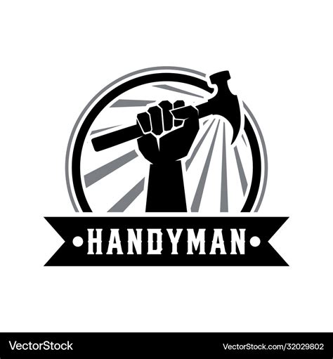 Handyman logo hammer logo design Royalty Free Vector Image