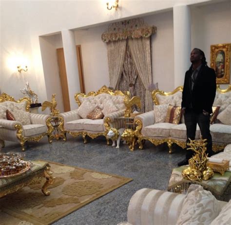 Nigerian Pop artist in his beautiful home in Nigeria | African home decor, Golden furniture ...