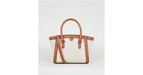 Tan Canvas and Leather-Look Tote Bag | New Look